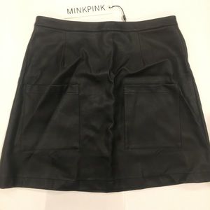 Faux Leather MinkPink Skirt